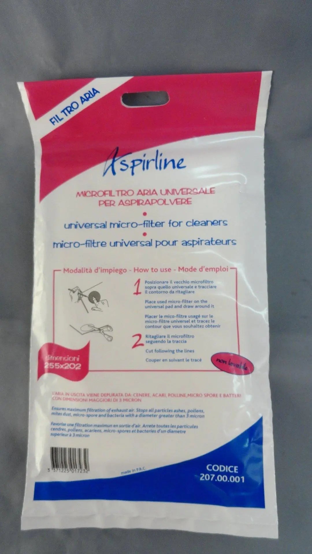 filtro universale aria per aspirapolveri 255x202 ritagliabile ENNEBISERVICE