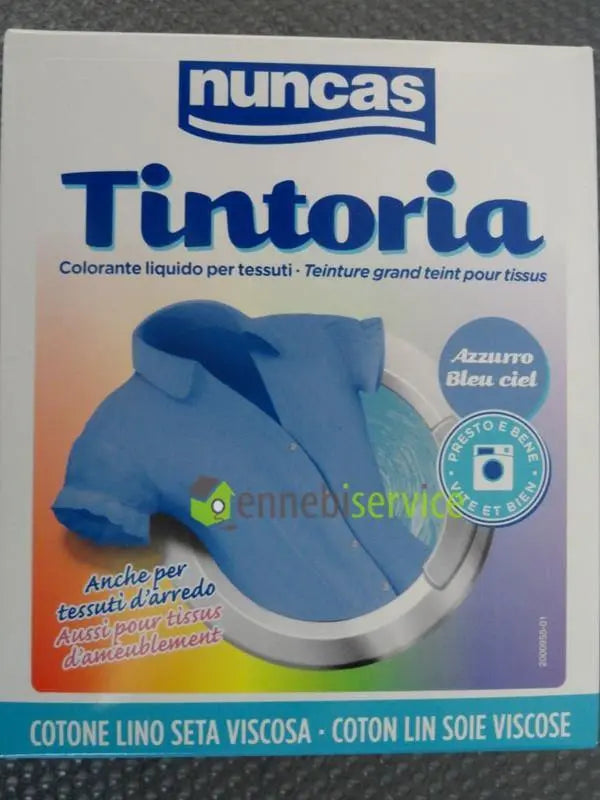 tintoria cotone azzurro 100 ml colorante liquido + 100 g fissatore polvere NUNCAS