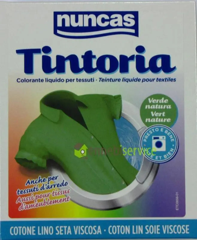 tintoria cotone verde natura 100 ml colorante liquido + 100 g fissatore polvere NUNCAS